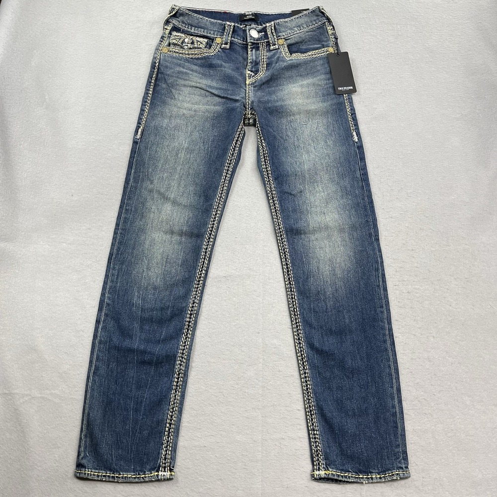 True Religion Jeans Womens 26 Fits 29x32 Ricki Lurex Relaxed Straight Super QT